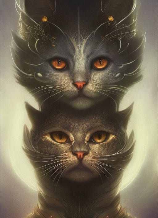 Majestic Cat Divinity: Digital Concept Art