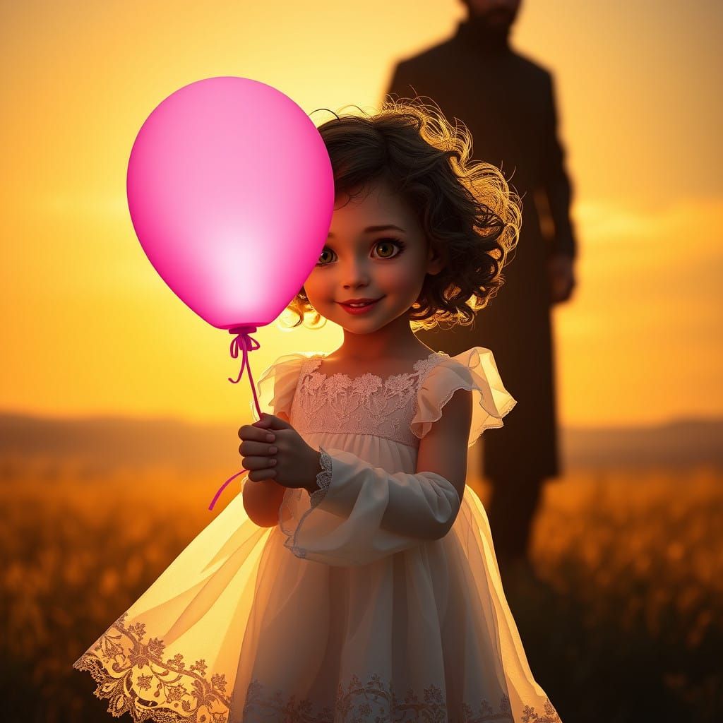 Gentle Girl in a Sunset Glade