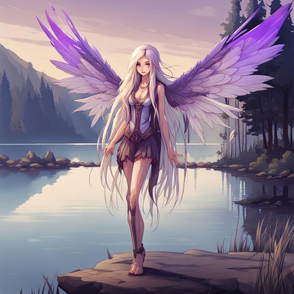 Enchanting Sprite with Purple Streaked Wings
