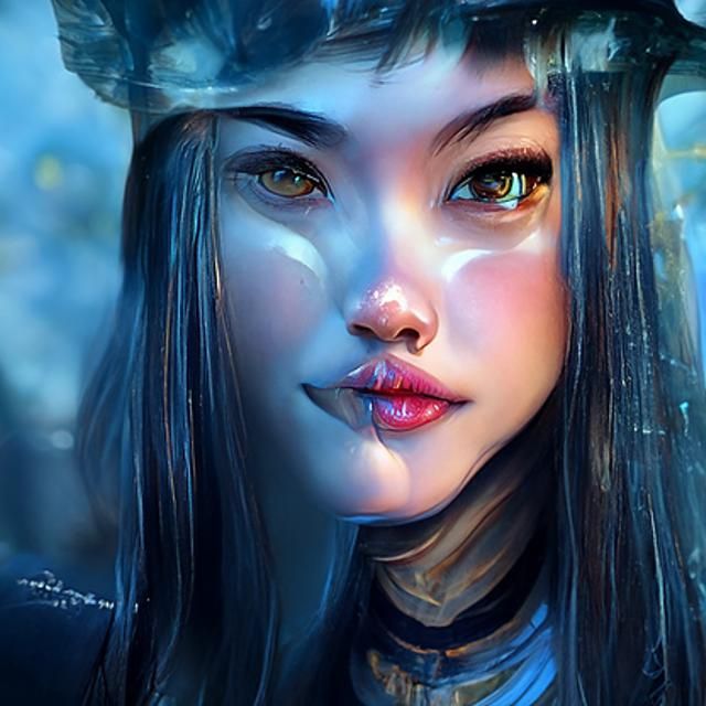 Fearless Chinese Empress: Sci-Fi Digital Illustration