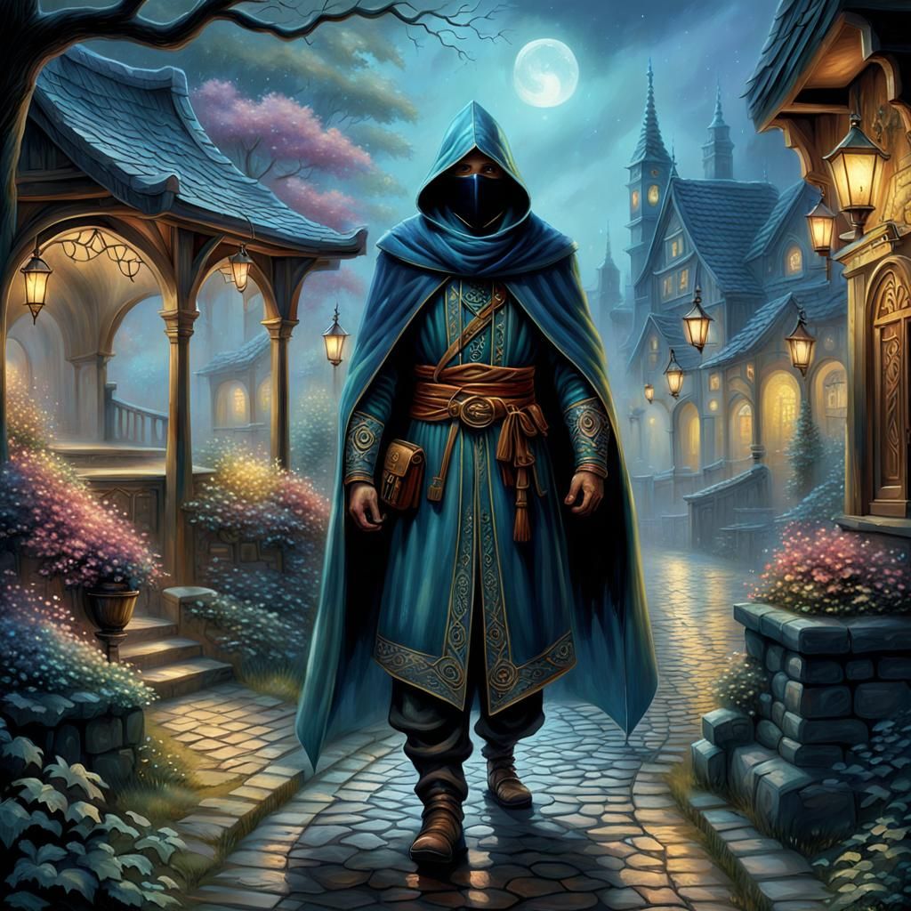 Ethereal Thief in the Style of Thomas Kinkade