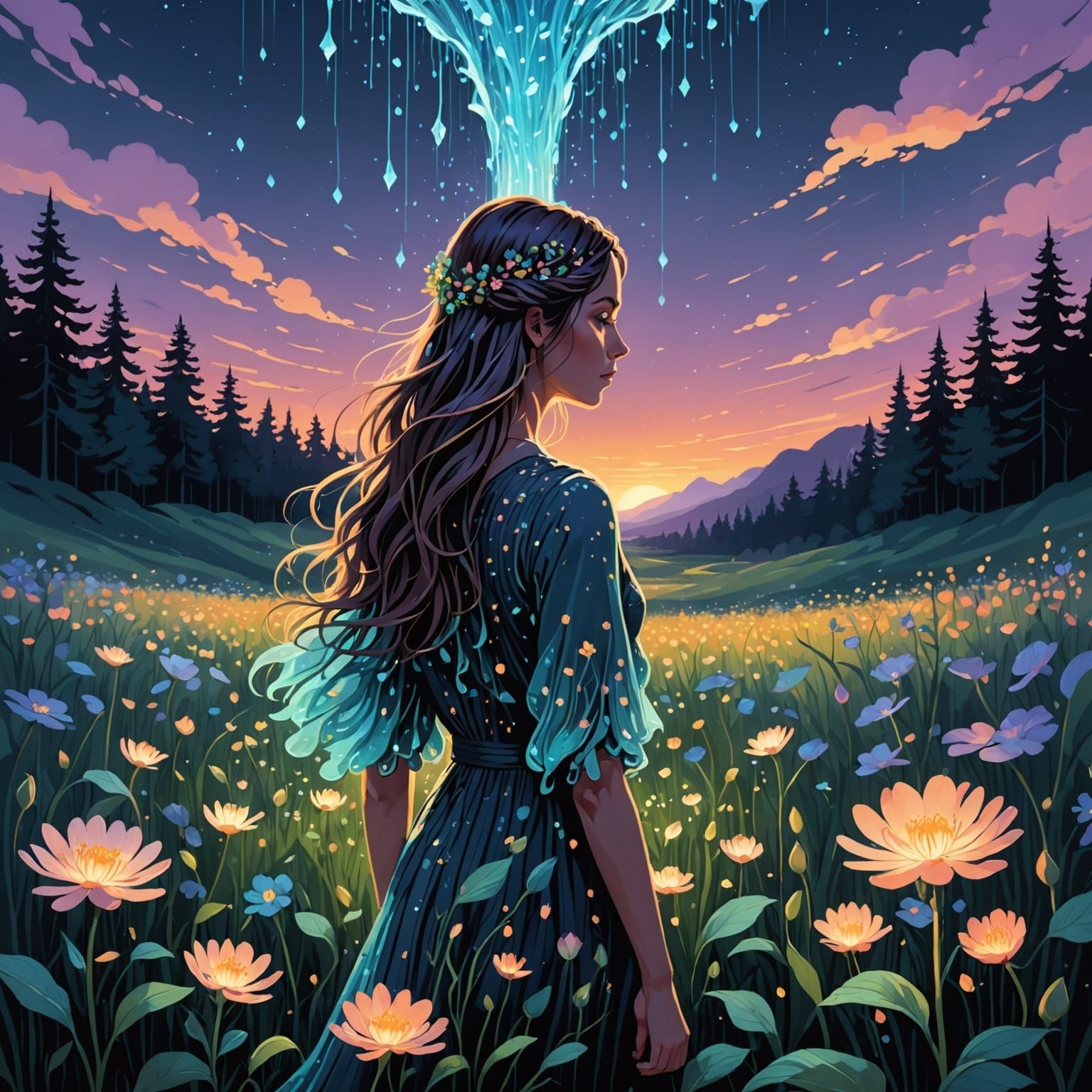 Bioluminescent Twilight: Mythic Realism in Digital Art