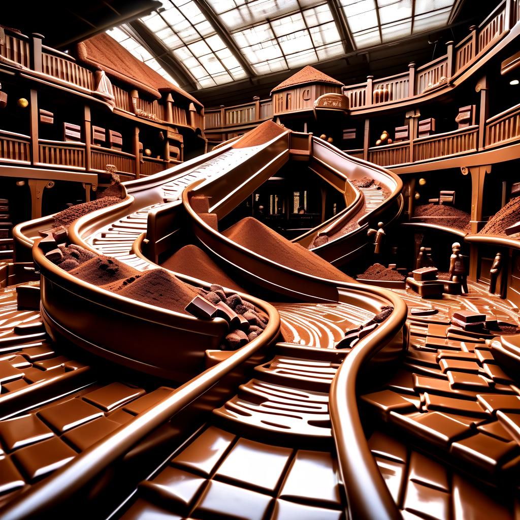 Hyperrealistic Chocolate Park with Slides