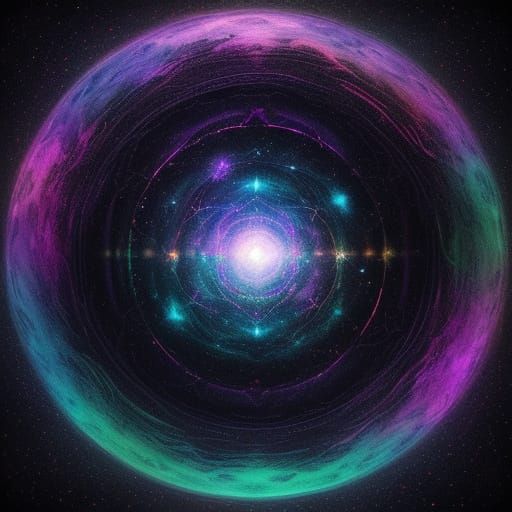 Psychedelic Astral Doodling in Vibrant Cosmic Colors