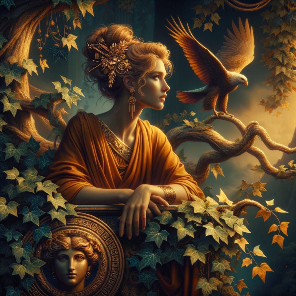 Greek Goddess of Youth in Art Nouveau Style