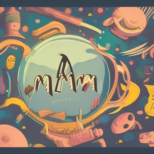 Pastel Doodle Monogram Logo Design