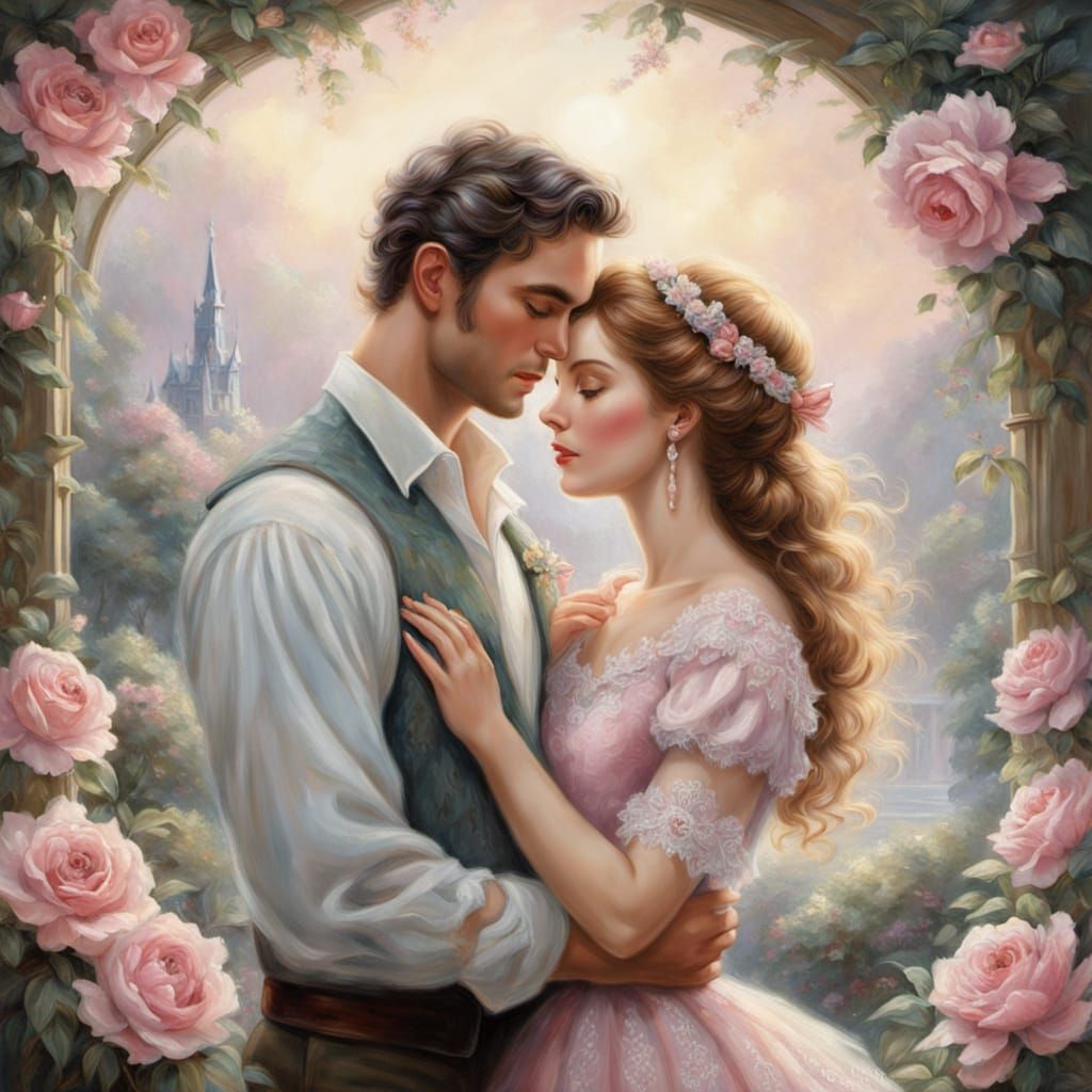 Softly Lit Couple in a Dreamy Heart-Shaped Frame