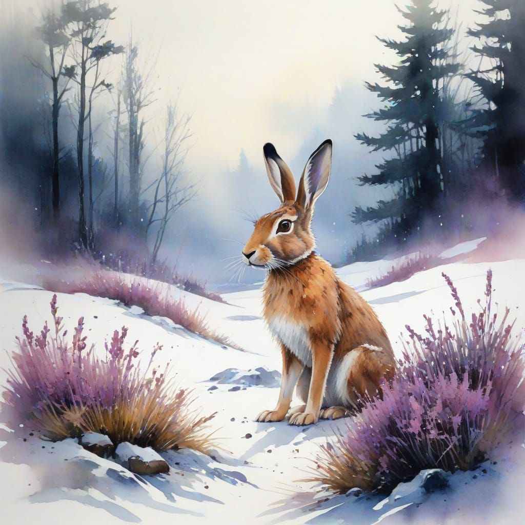 Winter Celtic Stone Circle Amidst Frosted Heather