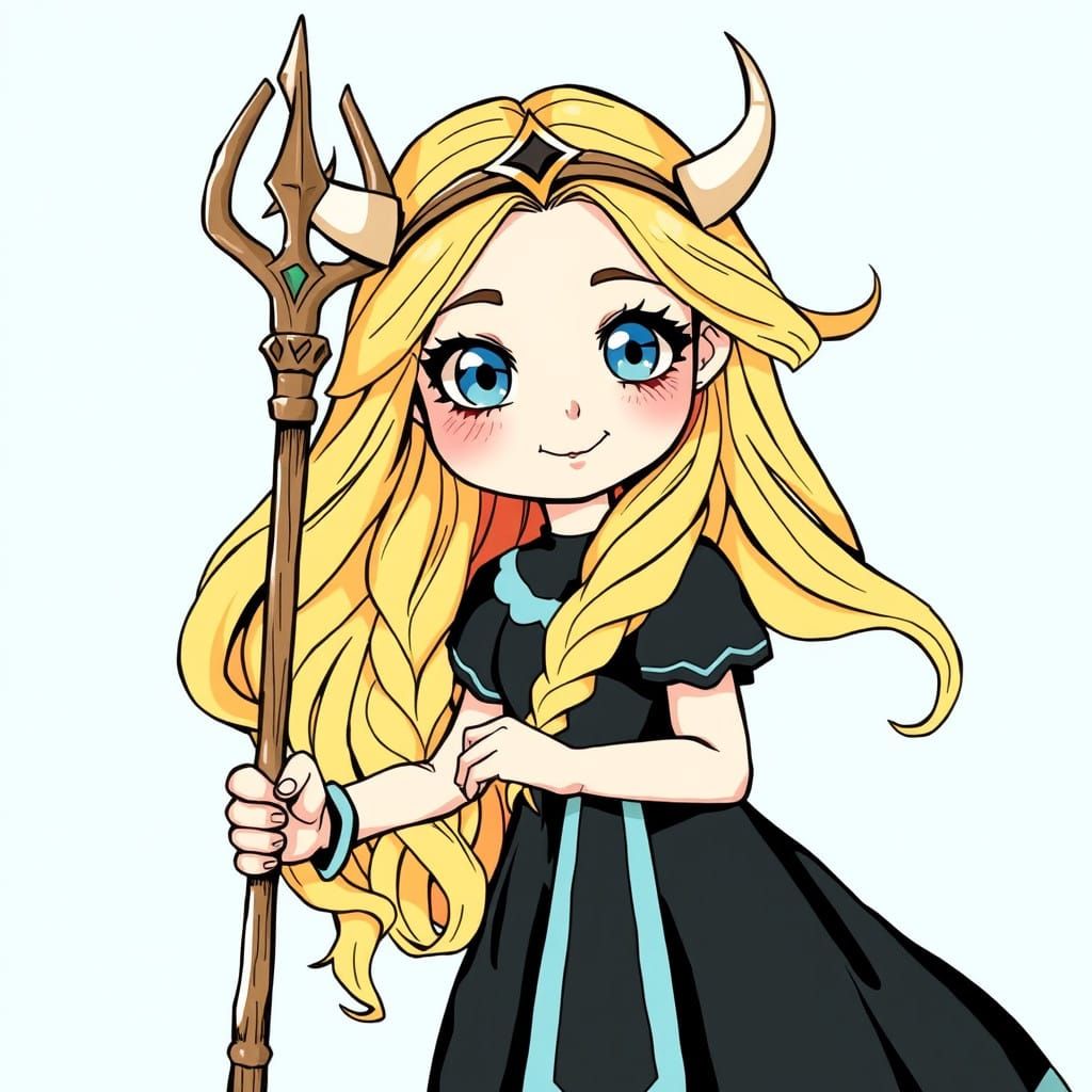 Norse Goddess Vár in Whimsical Retro Comic Style