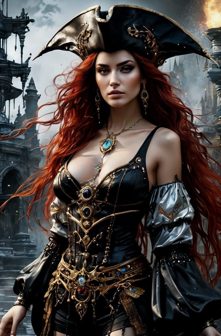 Gothic Priestess Portrait in Hyperrealistic Dark Fantasy