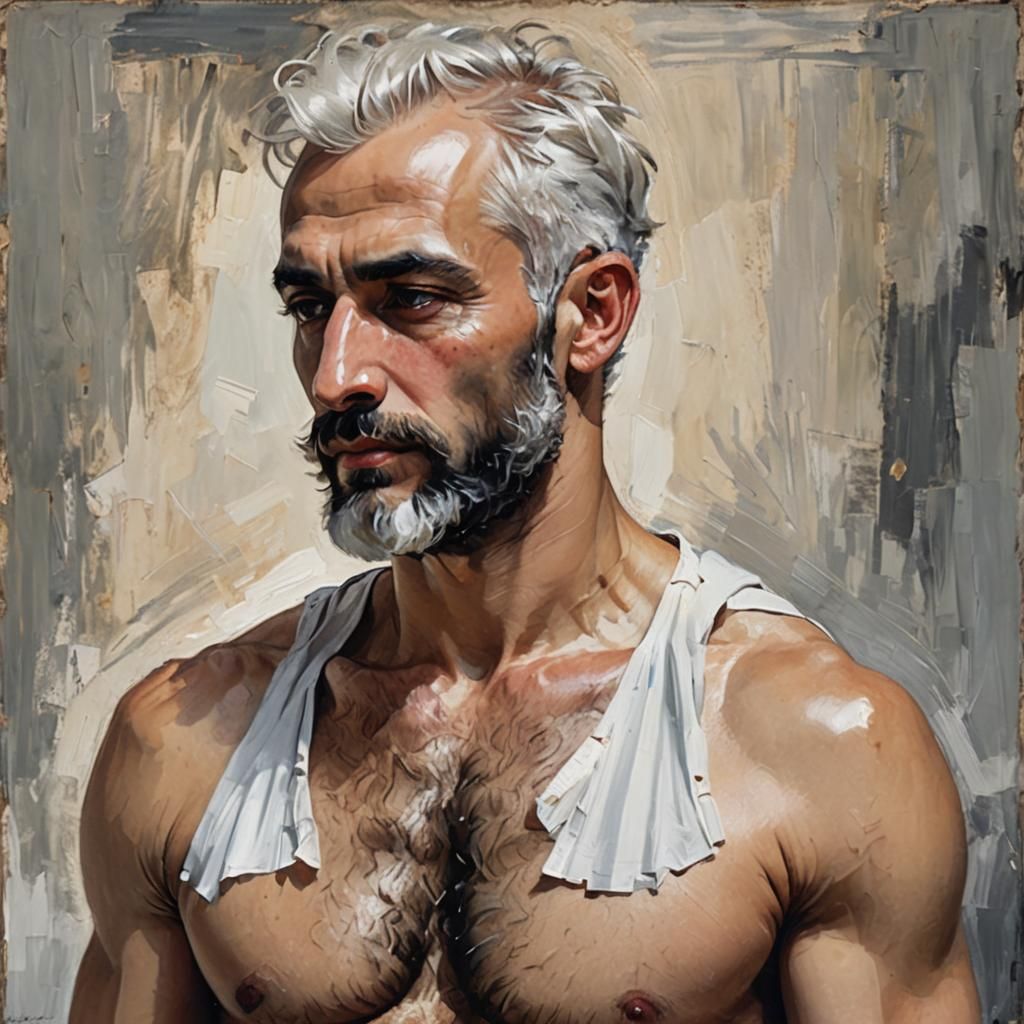 Elegant Blond Man Portrait in Impressionist Style