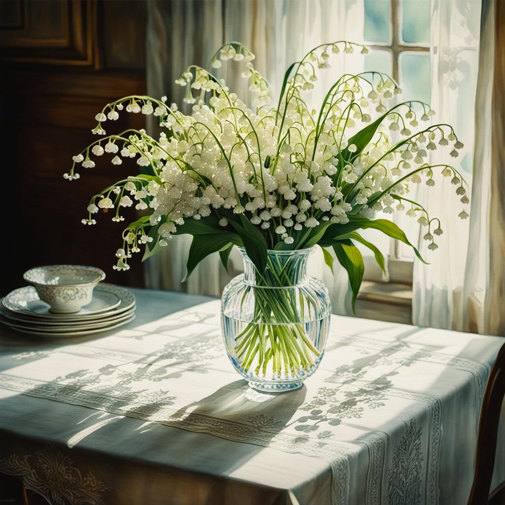 Impressionistic Watercolor Still Life of Lilies