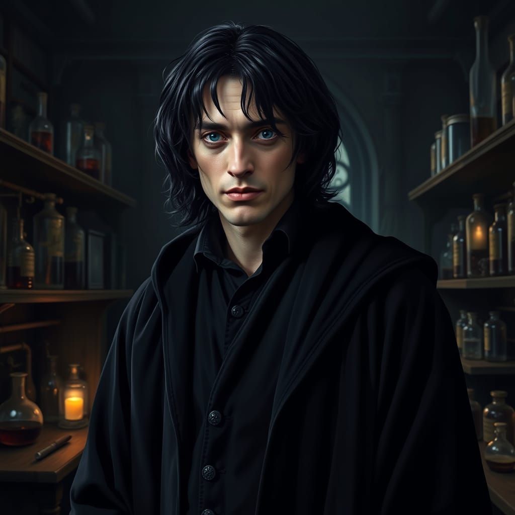 Young Professor Snape in Gothic Romanticism Style