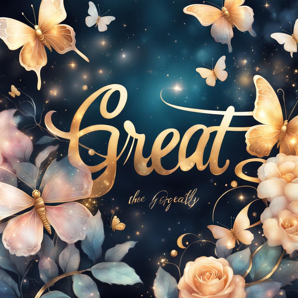 Elegant Calligraphy with Roses and Butterflies