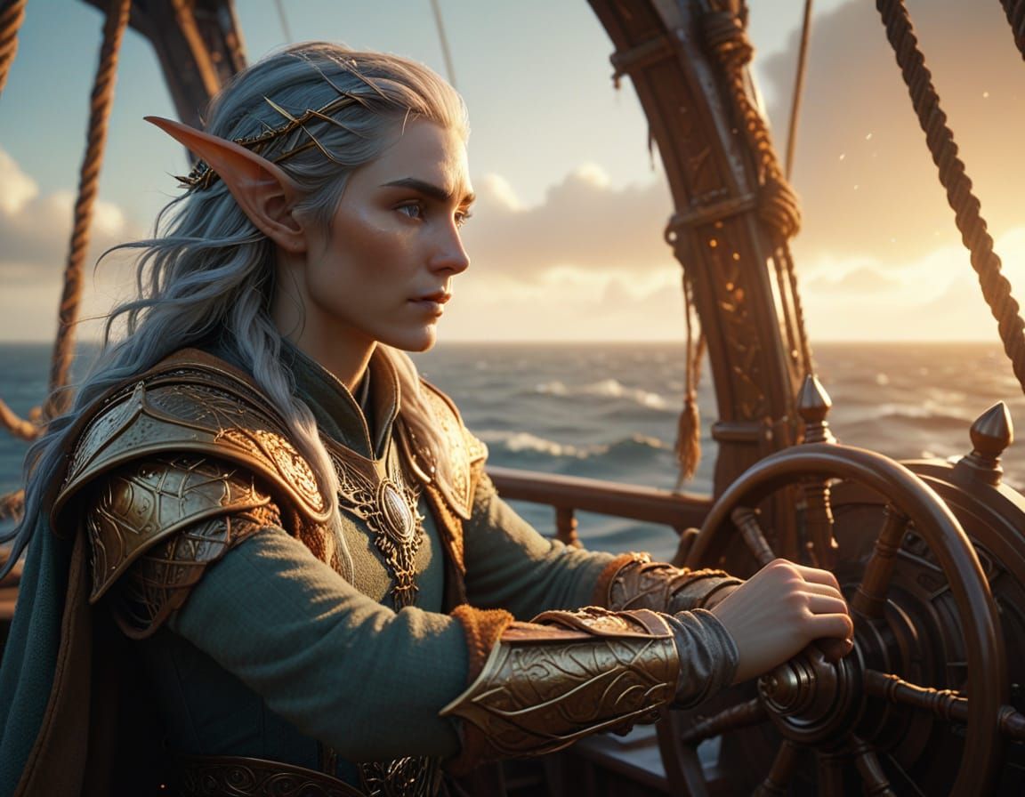 Majestic Elven Navigator on the Horizon