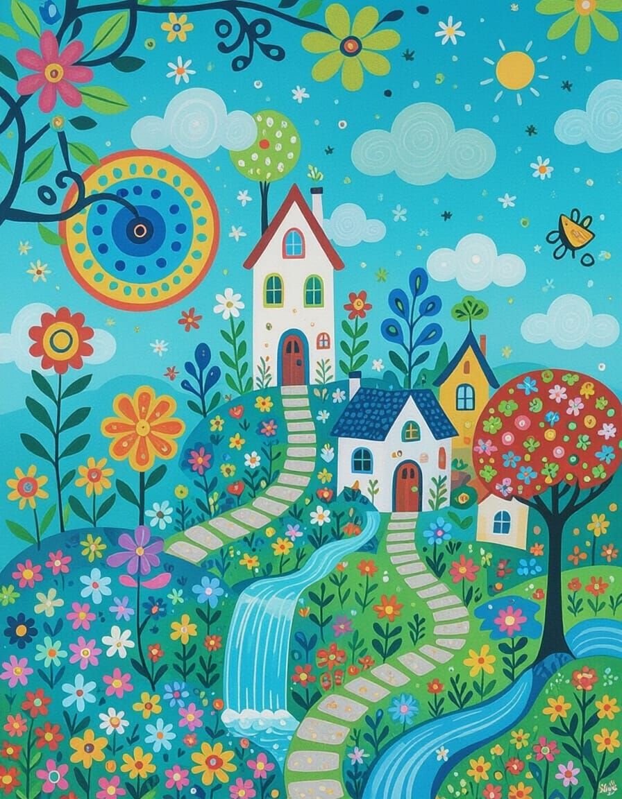 whimsical fantasy landscape