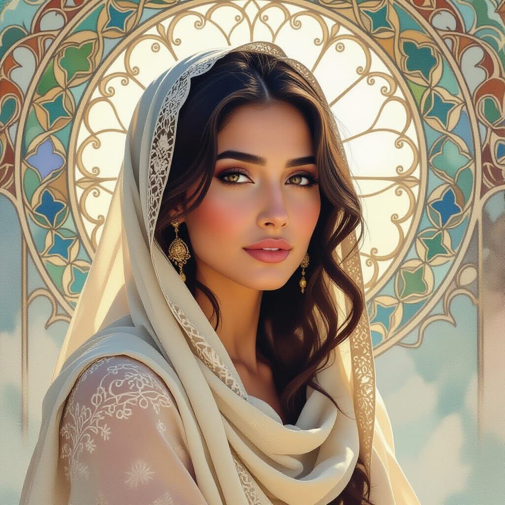 Ethereal Amazigh Woman Portrait in Dreamlike Atmosphere
