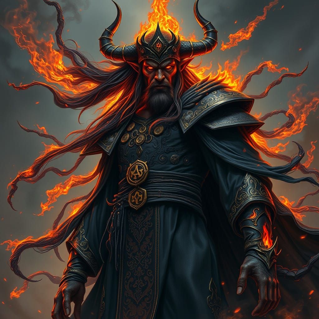 Dark Fantasy Figure: Fire King with Majestic Menace