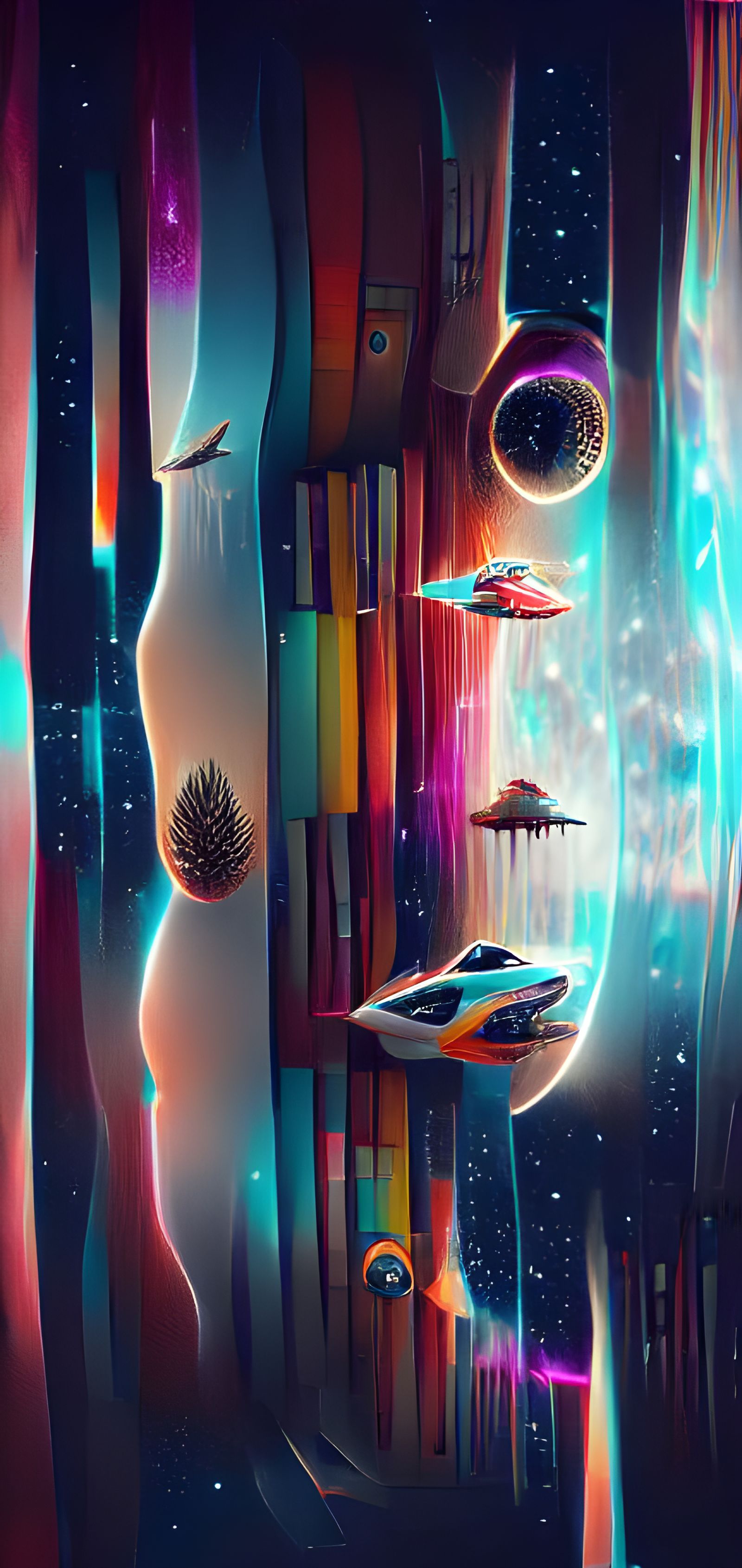 Spaceship Enters Hyperspace at Warp Speed