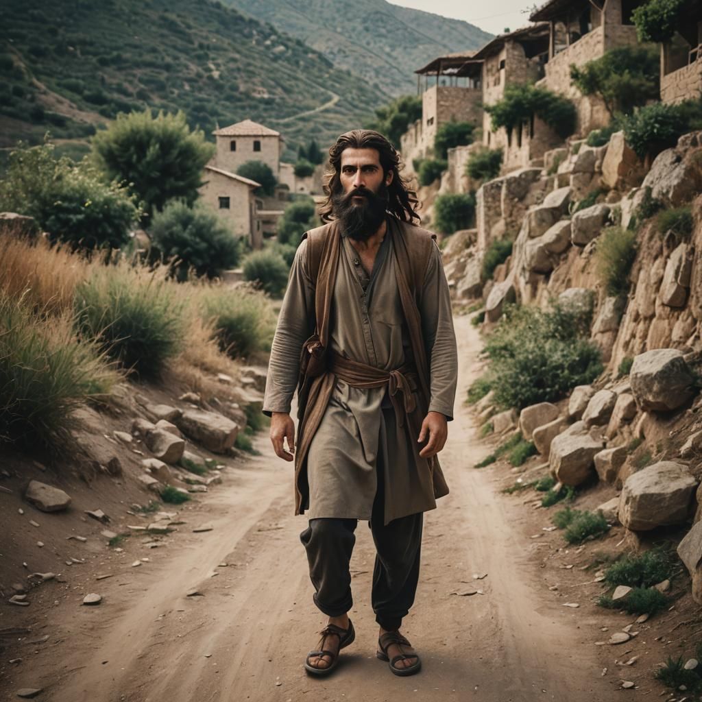 A young handsome Lebanese man  with big brown eyes and a lon...