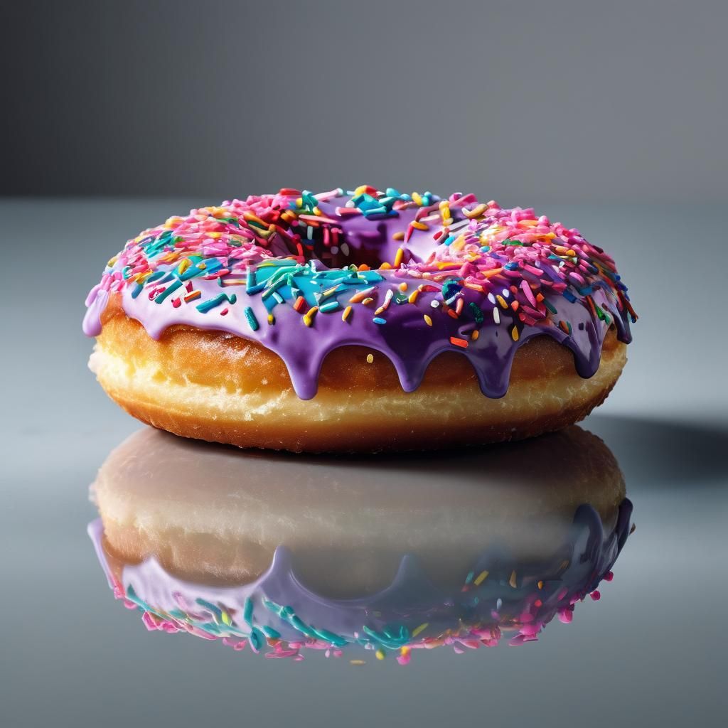 Delicious Donut Close-Up: Vibrant Studio Photography