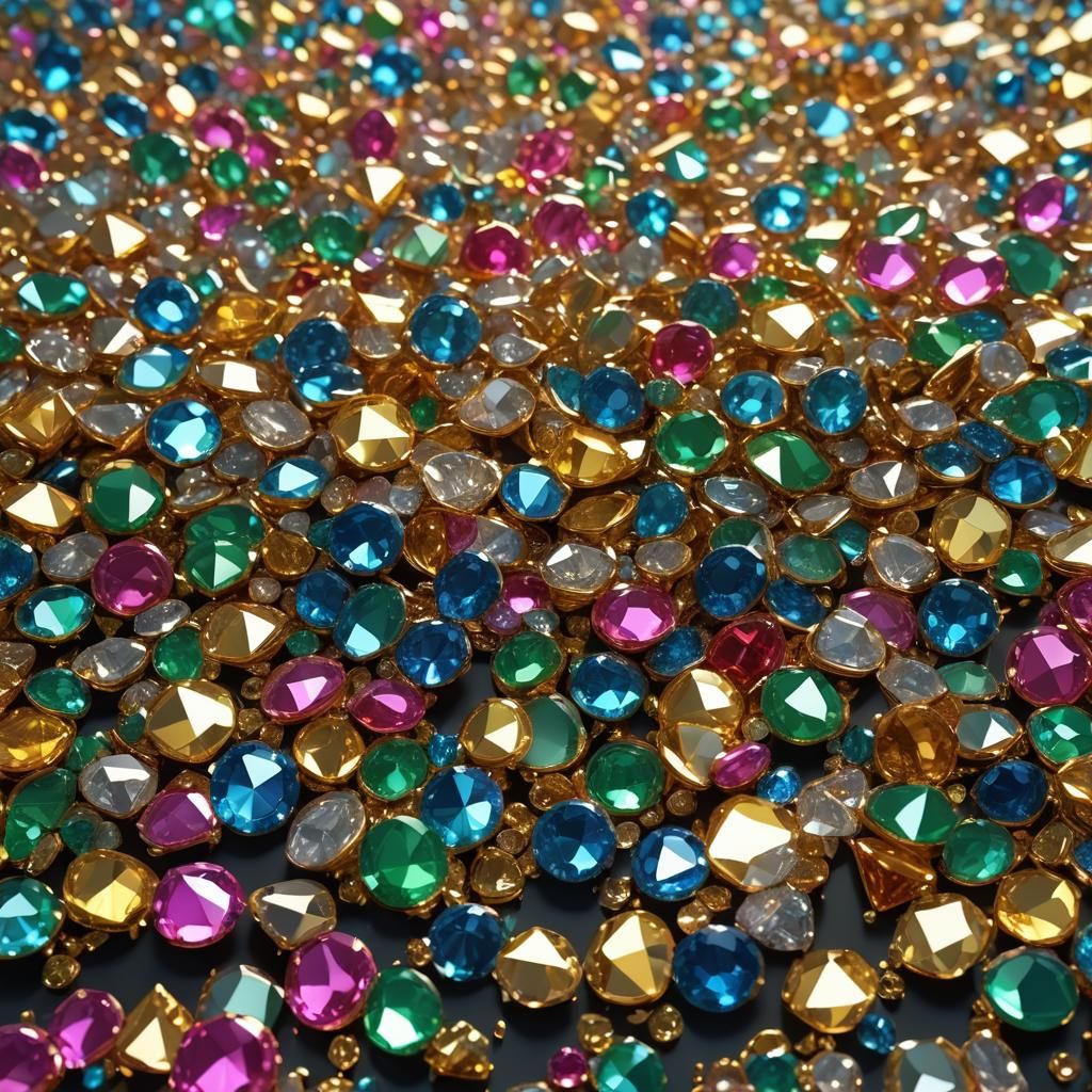 Vibrant Metallic Diamonds in a Hyperrealistic 3D Animation