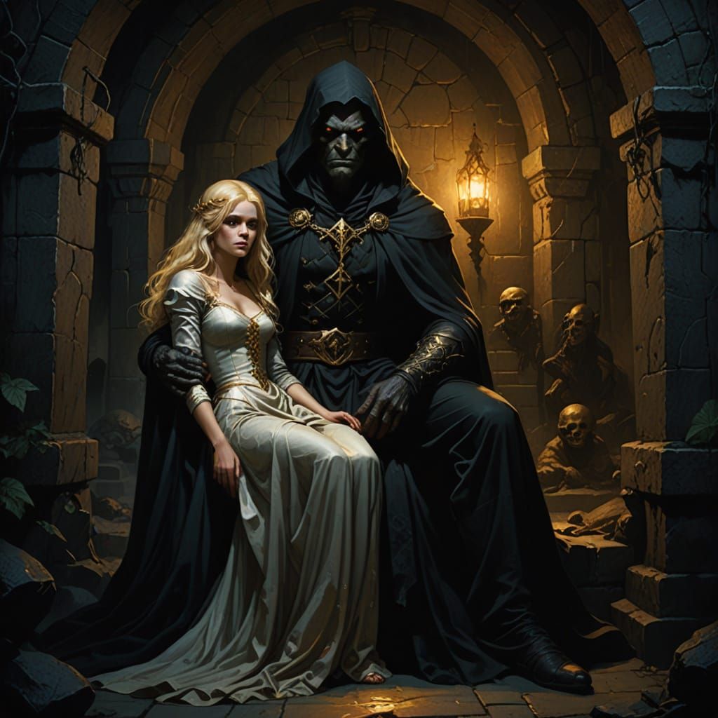 Dark Fantasy Giant in Moody Chiaroscuro Lighting