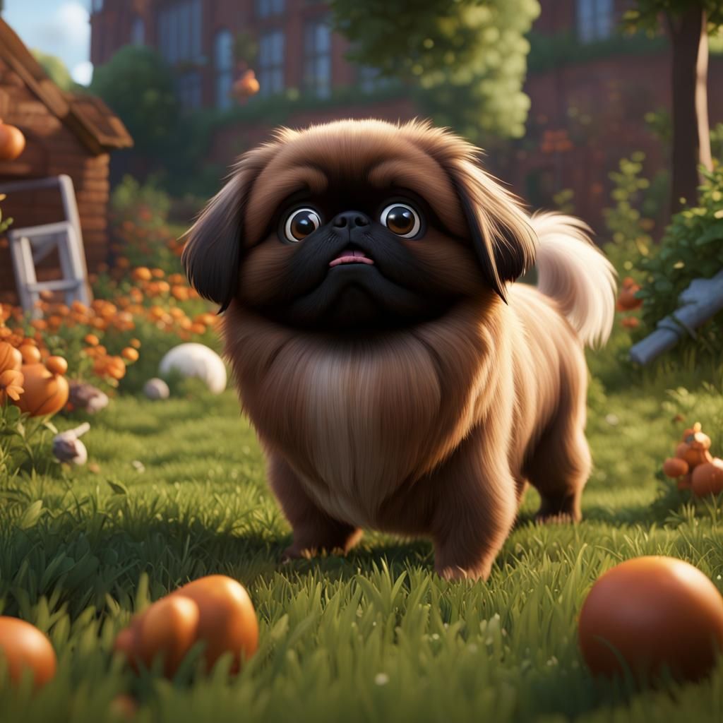 Pekingese Dog's Secret Life: 8K Unreal Engine Render