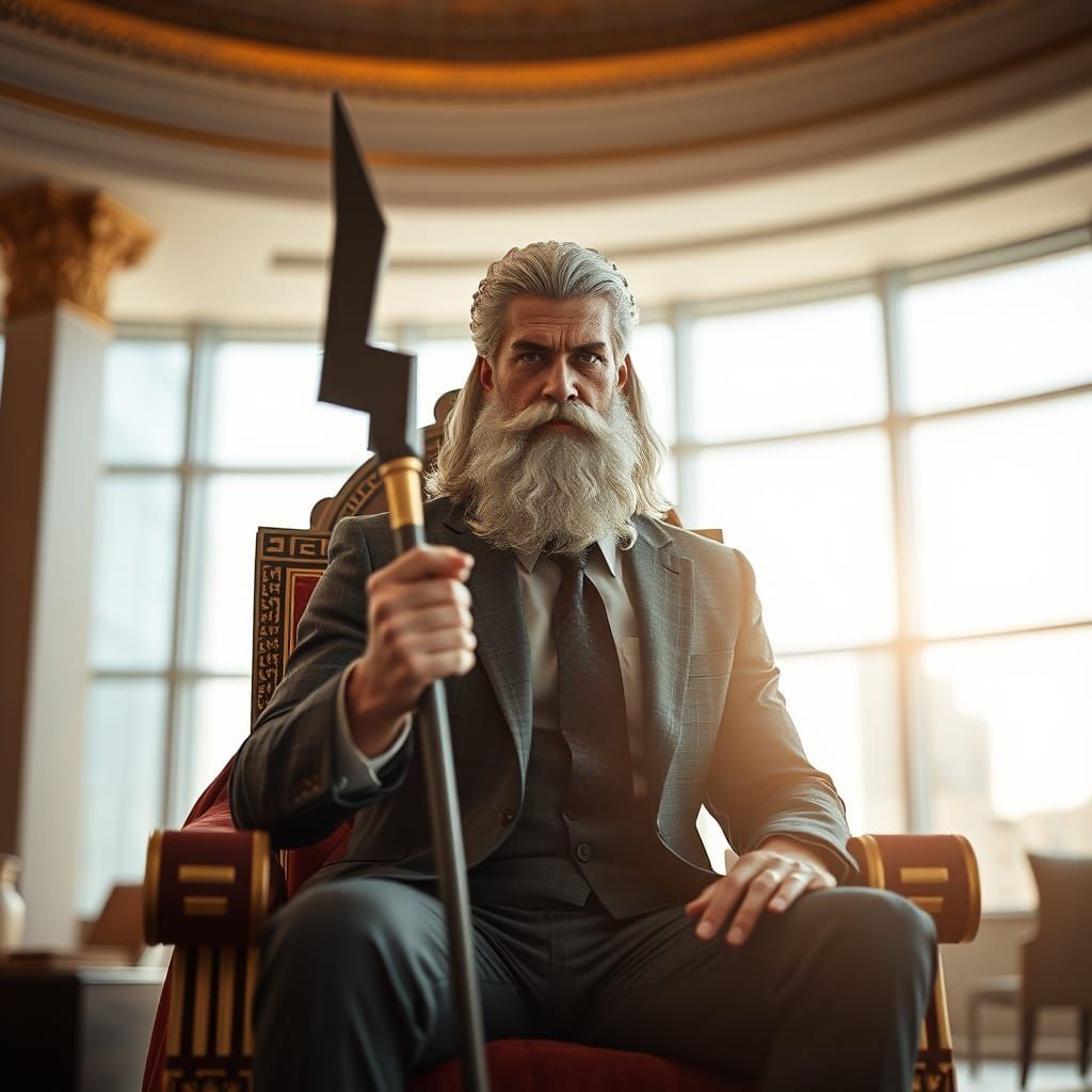 Zeus in Business Suit: Professional Photography