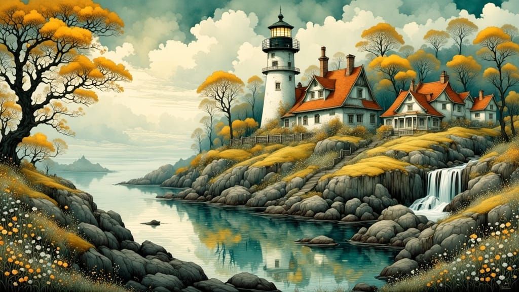 Village in a Coastal Inlet