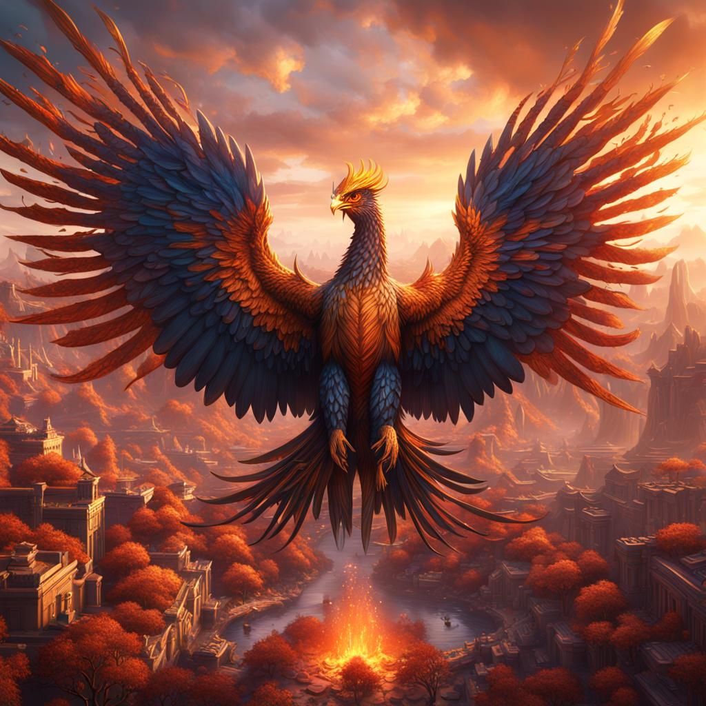 Detailed Phoenix Fantasy Concept Art