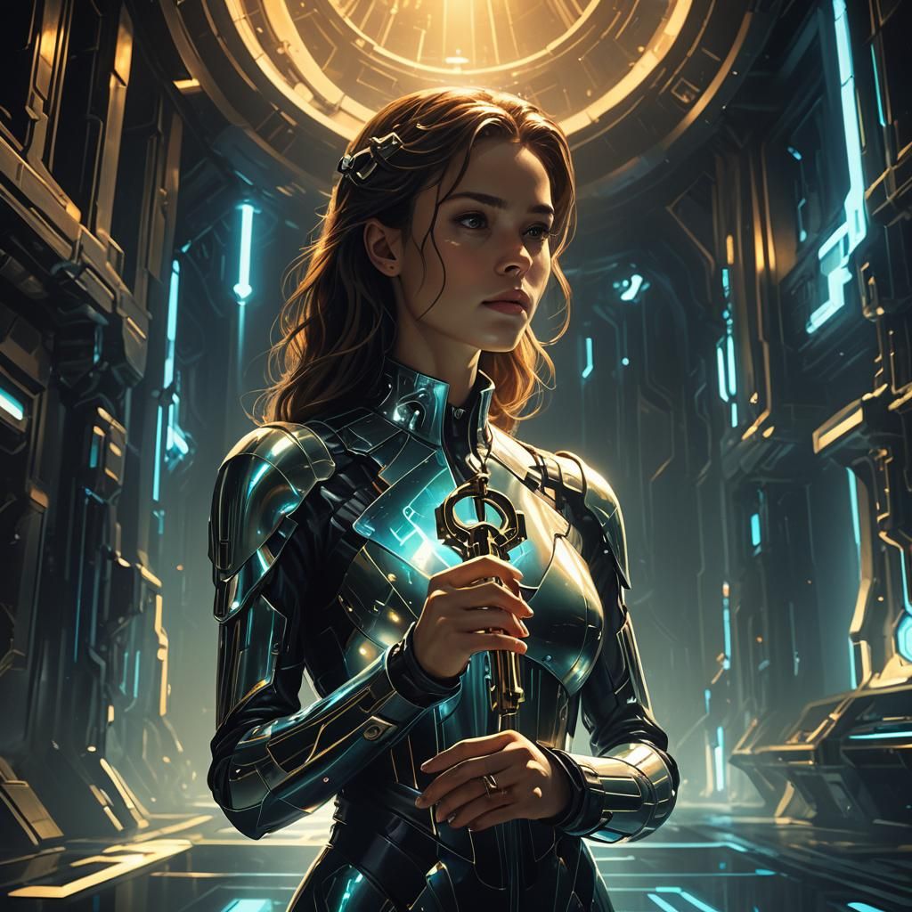 Eva's Mystical Key: A Futuristic Vision