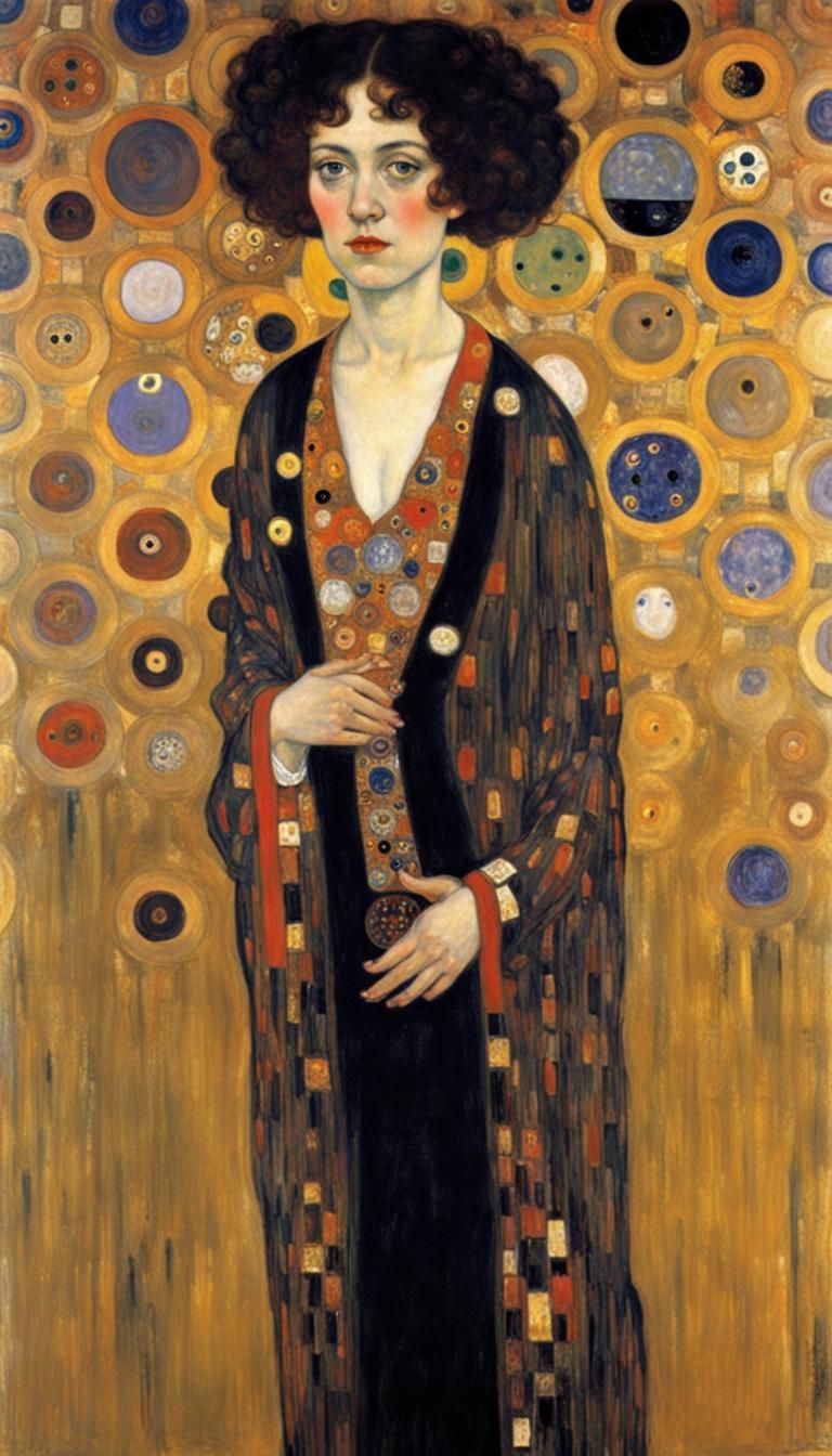 Golden Portrait in Klimt Style