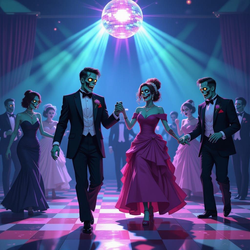 Gothic Zombies Dance at a Retro Prom