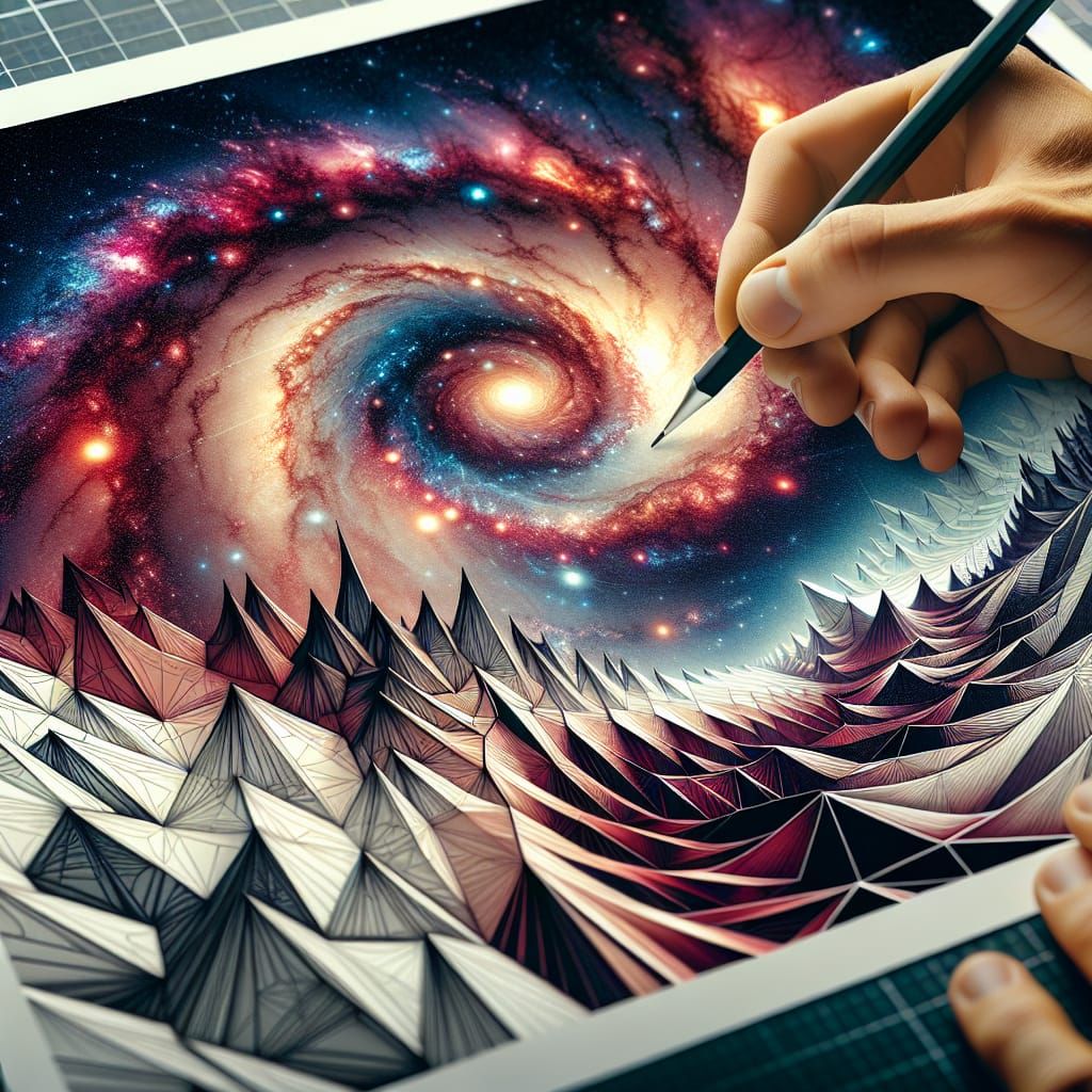 Hyperdetailed Galaxy Drawing with Realistic Skin and Shadows