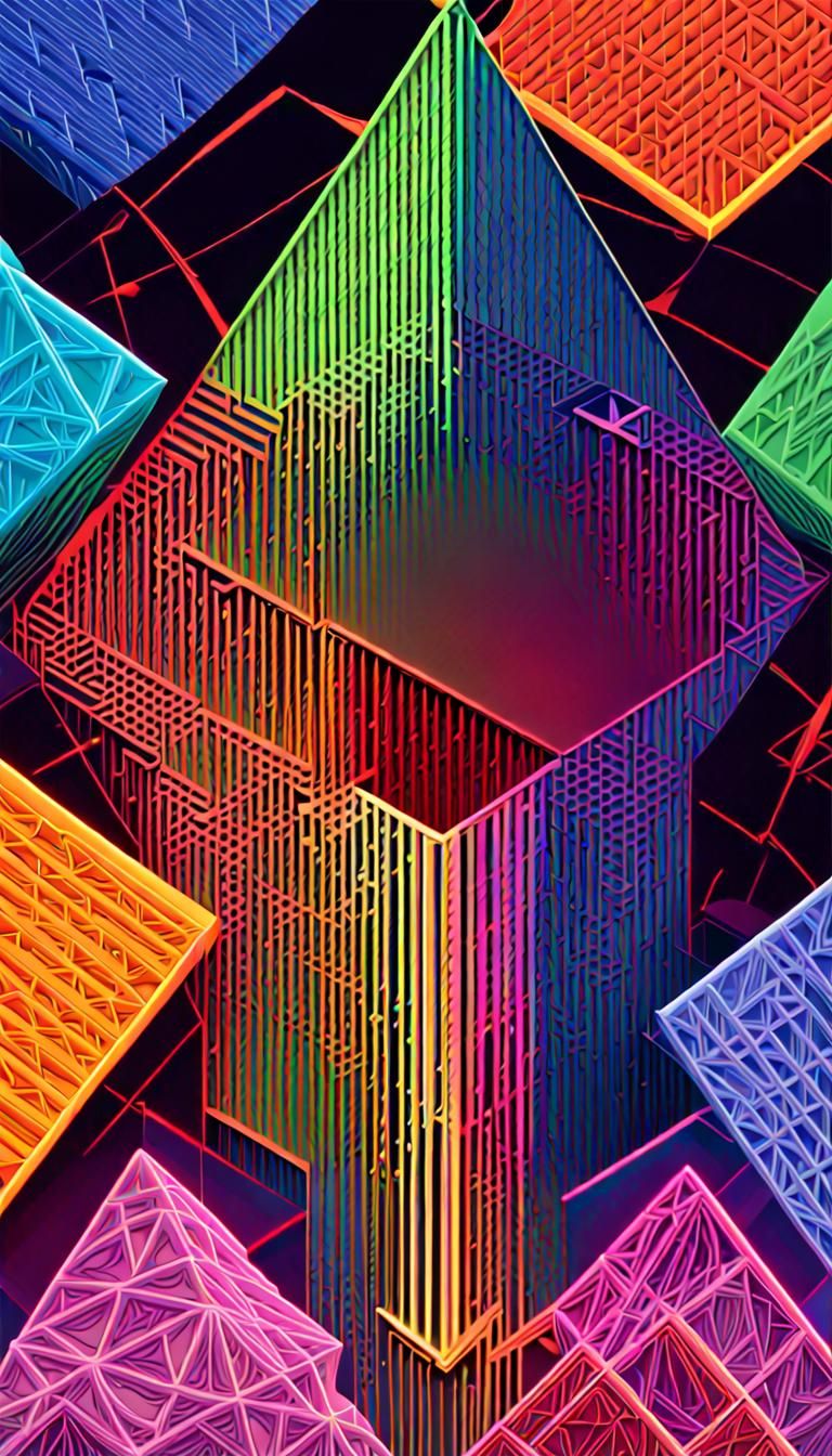 New Sacred Geometries in Glowing Neon 3D