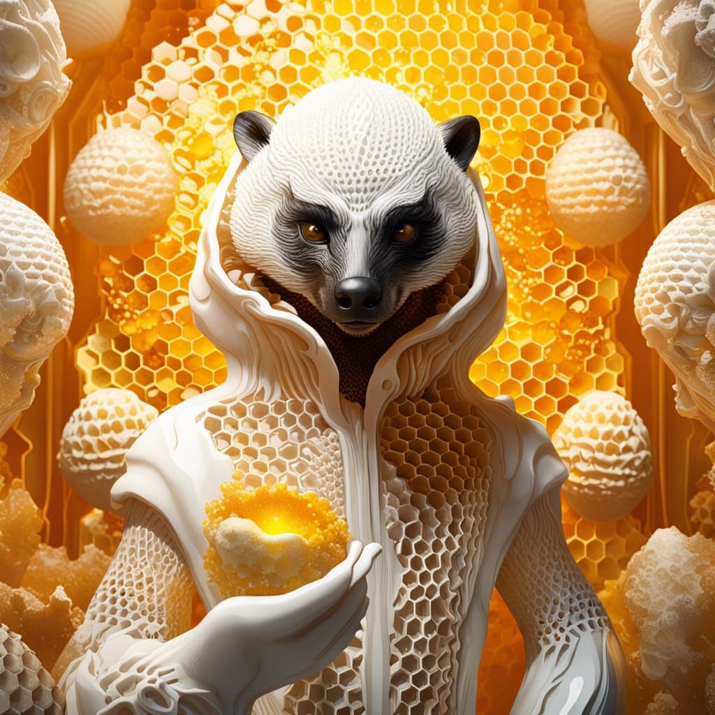Honey Badger in Honeycomb Hallway: Splash Art
