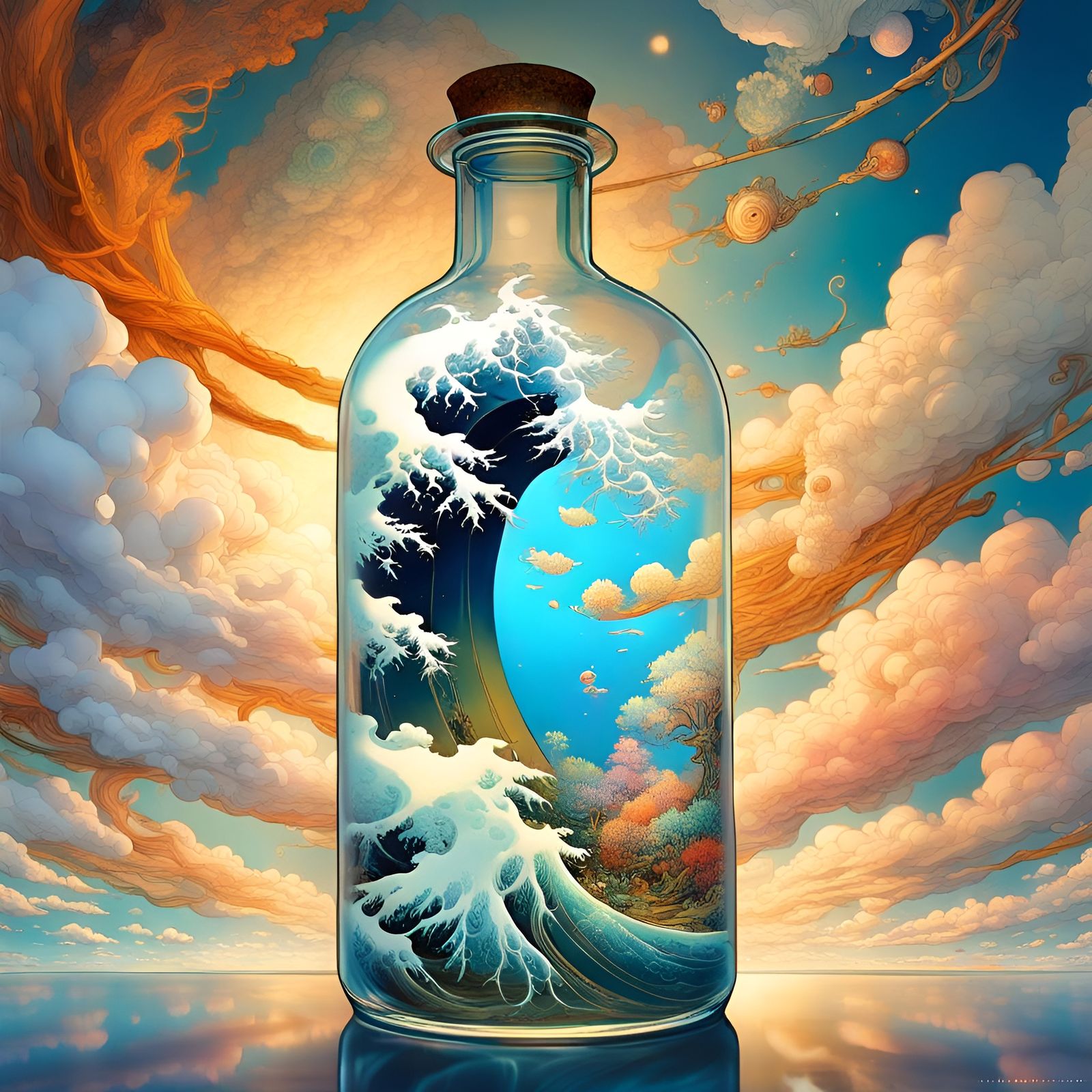 Swirling Clouds in a Bottle: Digital Art