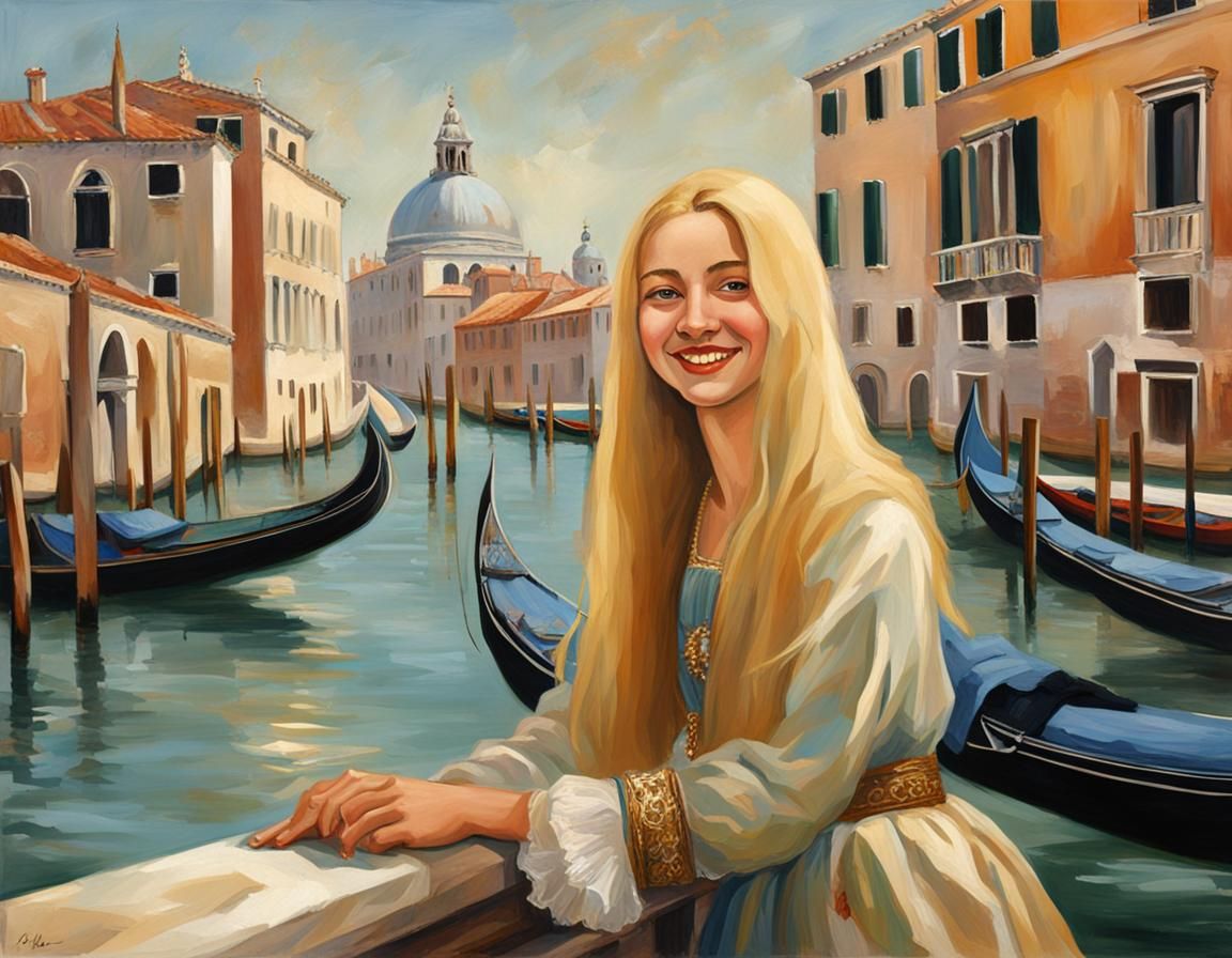 Venetian Blonde: A Renaissance Oil Painting