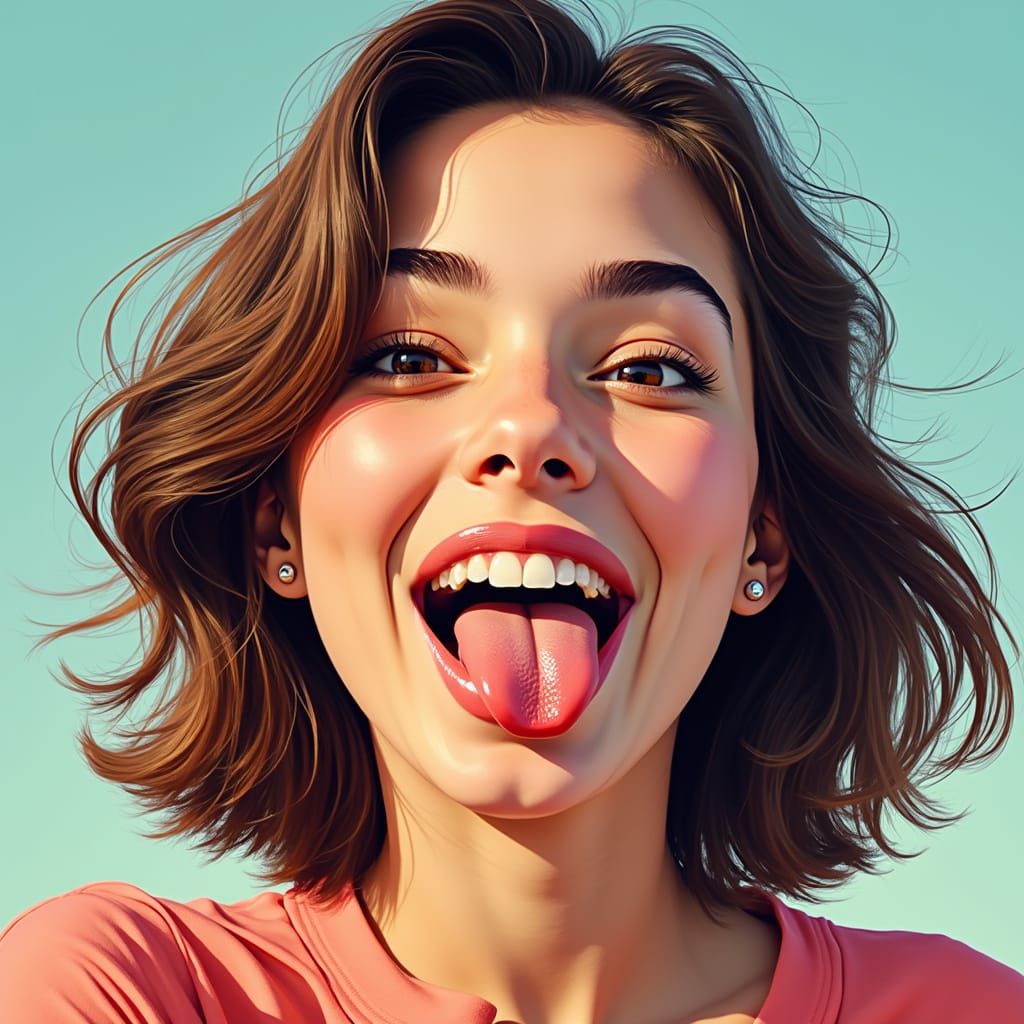 Cheeky Portrait with Expressive Face and Playful Attitude