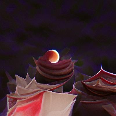 Striking Lunar Eclipse in Minimalist Style
