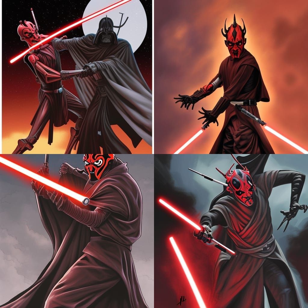 Darth Maul vs General Grievous: Comic Book Art