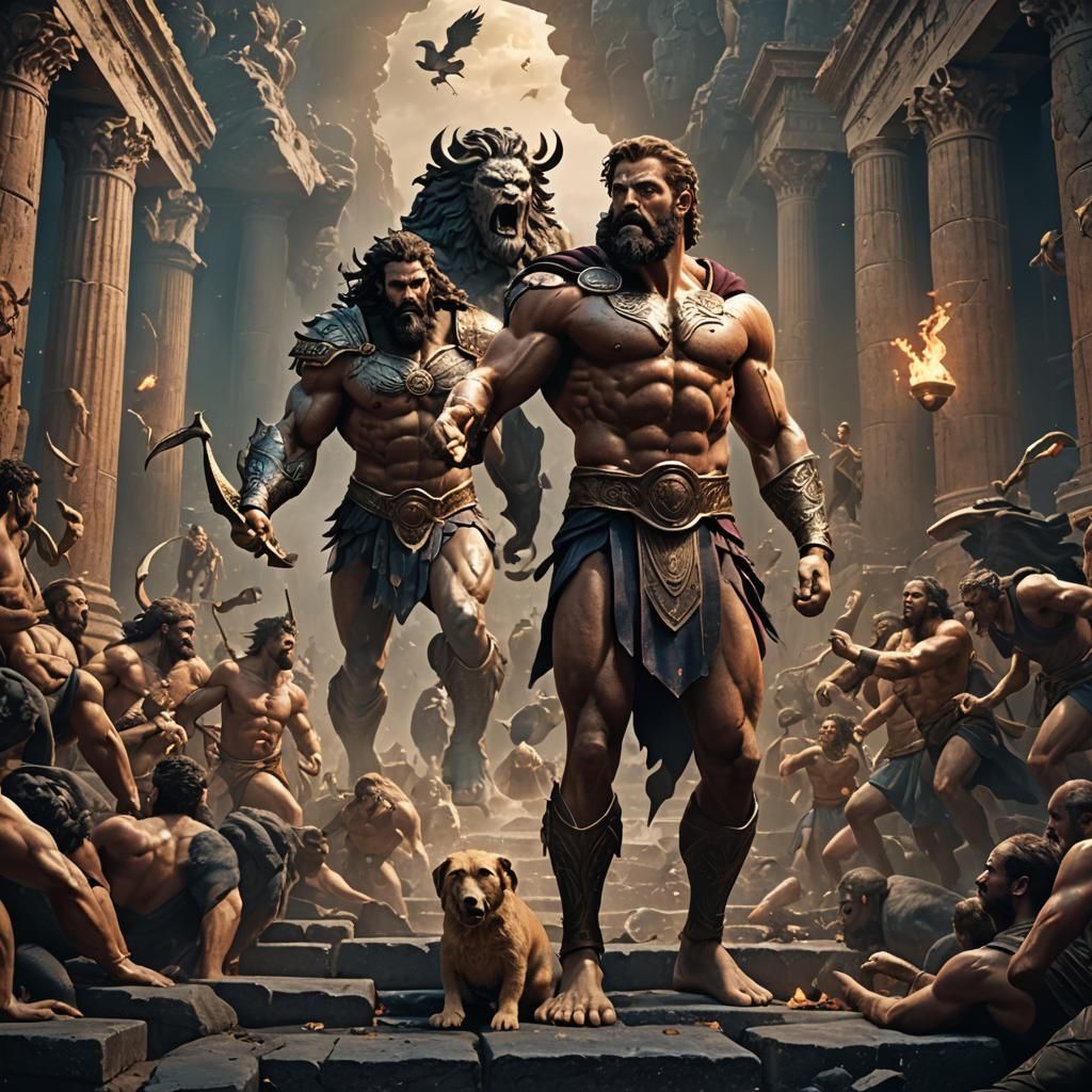 Hercules Rescues Theseus: Mythological Underworld Rescue