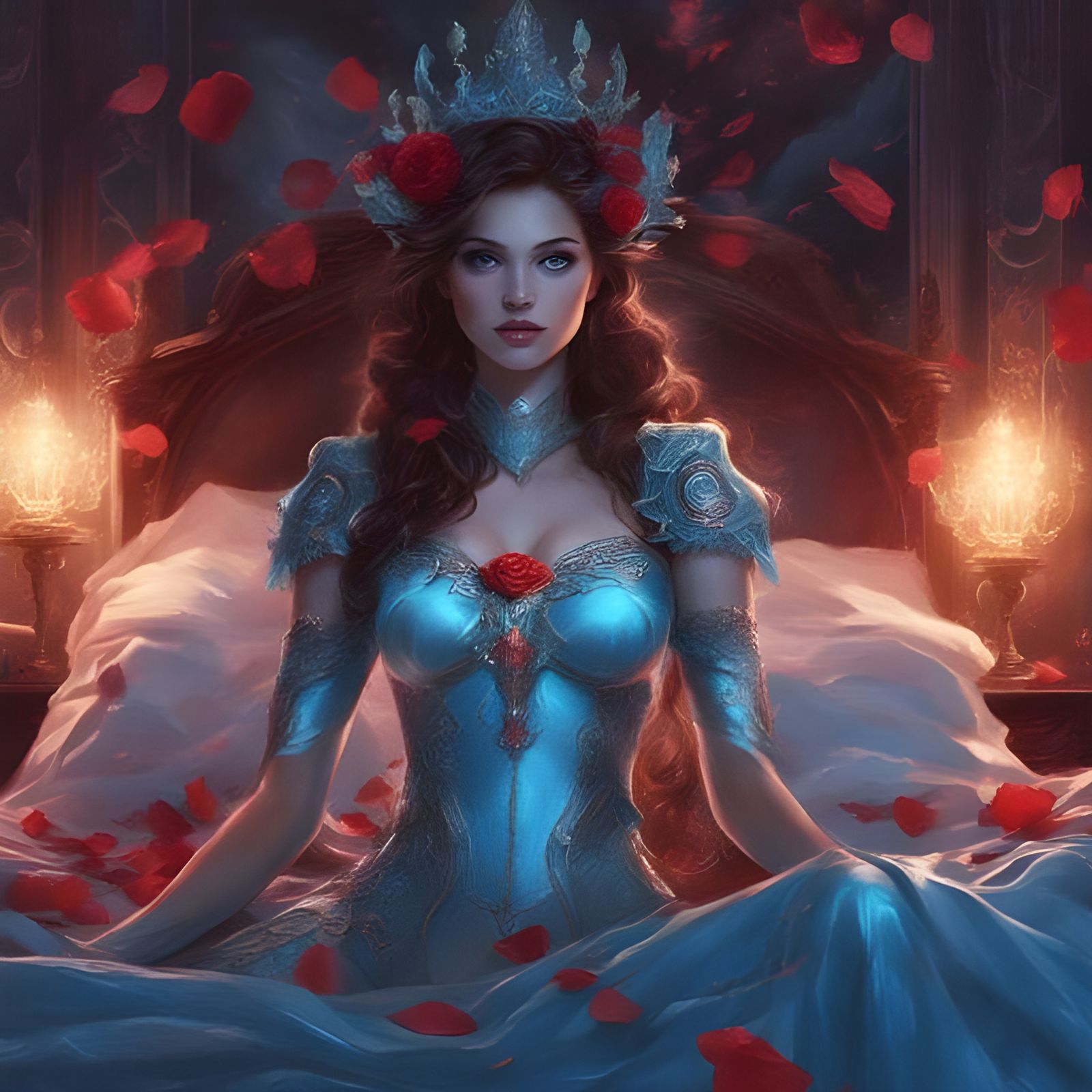 Bioluminescent Goddess in Velvet Lingerie