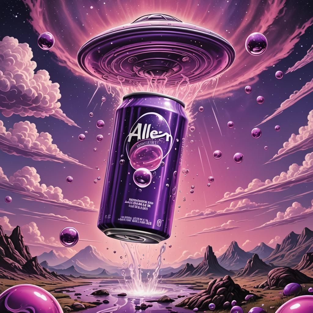 Alien Abduction Cola in Pop-Art Style