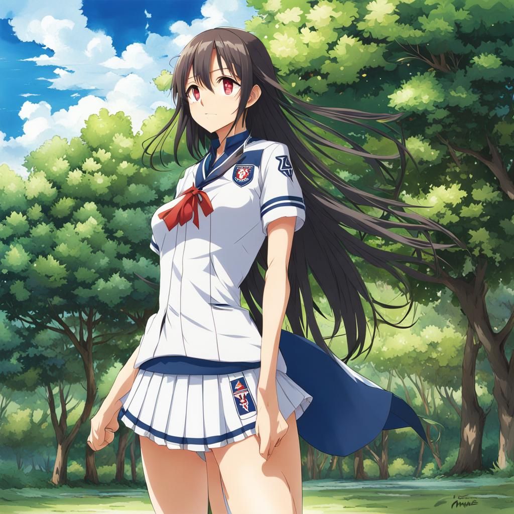 Anime Girl Playing Volleyball Seen From Behind