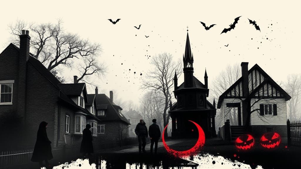 Halloween Scene Emerges in Double Exposure Art