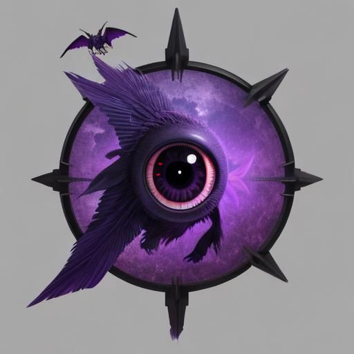 Carnivorous Purple Flying Monoceros with Cyclopean Eye