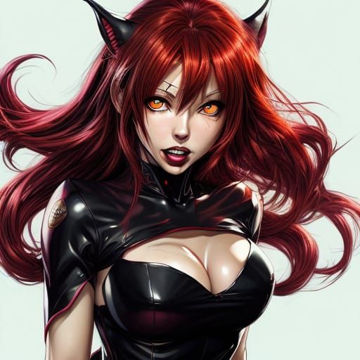 Majestic Vampire Elf in Dark Fantasy Anime Style