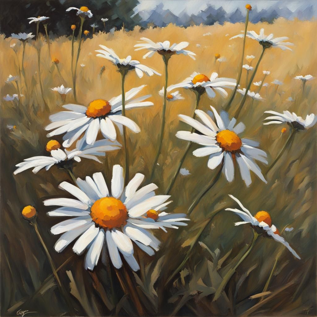 Daisies in the Style of Fantasy Art